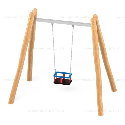 Balançoire robinier 1 place pour aires de jeux 3-14 ans